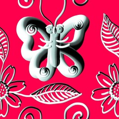 butterfly on blue background