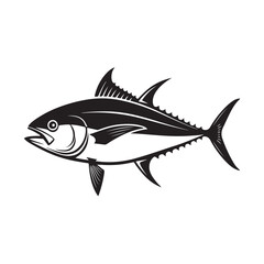 A Vector Silhouette Tuna Fish Art Illustration