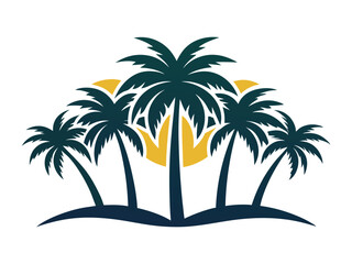 vector illustration of a tropical island