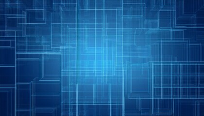 Fototapeta premium Squares blue technology pattern. Generated image