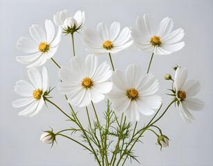 Obraz premium Bouquet of White Cosmos Flowers