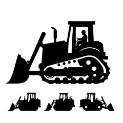 silhouette of a bulldozer