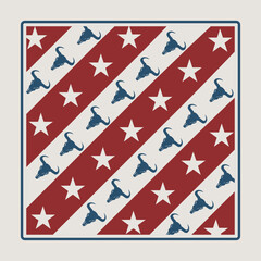 American Stars and Head of Bison Bandana Perfect for Print, Apparel, etc