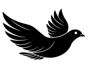 dove of peace silhouette vector illustration