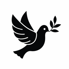 dove of peace  icon silhouette vector illustration