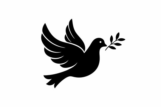 dove of peace silhouette vector illustration