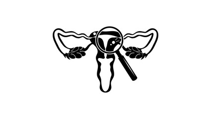 Adenomyosis symbol, black isolated silhouette
