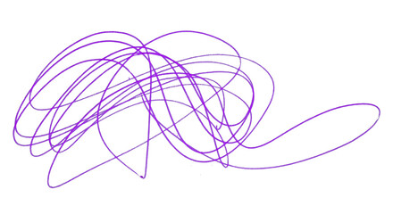Purple grunge pen lines, messy lines, hand drawn sketch, abstract doodle, isolated chaotic lines, grunge overlapping lines texture, artwork, ink, transparent background.