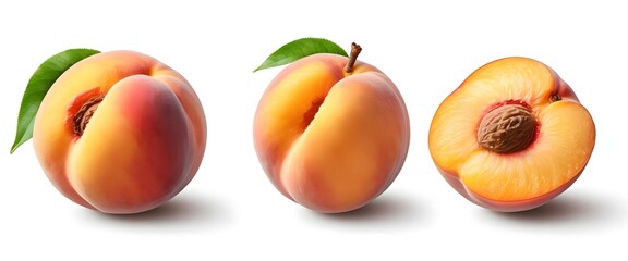 Three Peaches, Whole and Halved