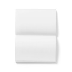 A blank notebook open to a double page, ready for notes or sketches.