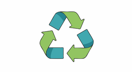 Recycling symbol in green and blue colors
