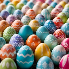 Fototapeta premium Colorful Easter Eggs Collection