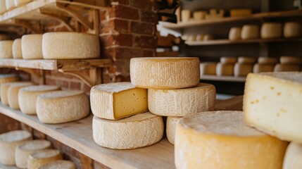 Farmers' Market Cheese Selection in Small European Town Shop