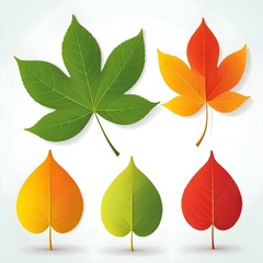 Collection of Autumn Leaves in Various Colors