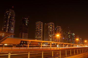 Fototapeta premium Illuminated Night Skyline of a Modern City