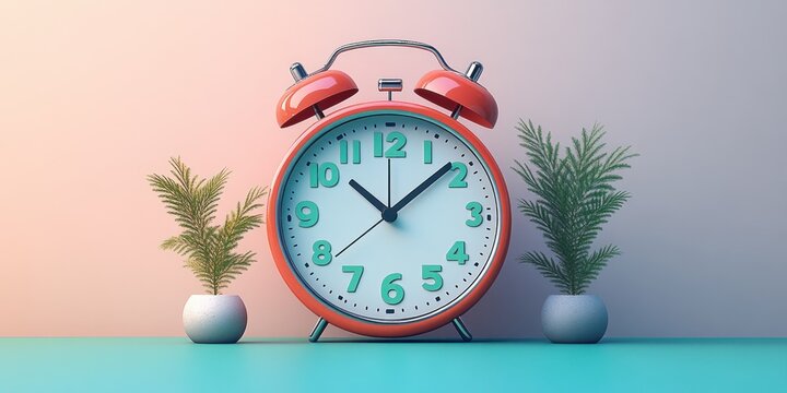 Minimalist Digital Alarm Clock with Green Numbers and White Background