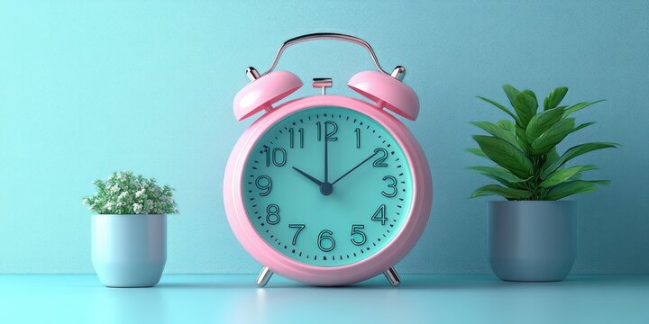 Minimalist Digital Alarm Clock with Green Display Isolated on White Background