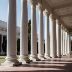 Naklejka premium Classical Colonnade on a Sunny Day