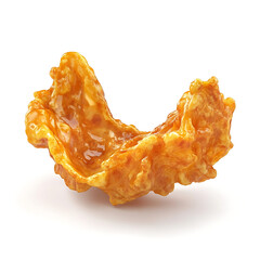 Fototapeta premium A golden crispy fried chicken wing with a crunchy batter coating, juicy meat interior, and slightly curved shape