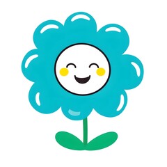 Obraz premium Playful Kawaii Flower Character in Bright Colors