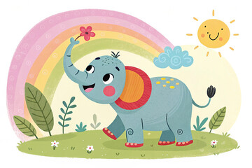 Cartoon animal - illustration for the children. Beautiful and colorful illustration of an animal for children