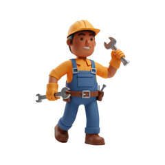 Happy Labour Day 3D Character isolated background 04