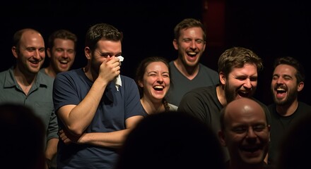 Fototapeta premium Audience Roars with Laughter at a Comedy Show