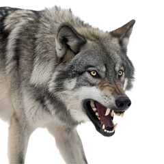 Fototapeta premium Scary wolf isolated on transparent background