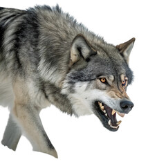 Fototapeta premium Scary wolf isolated on transparent background