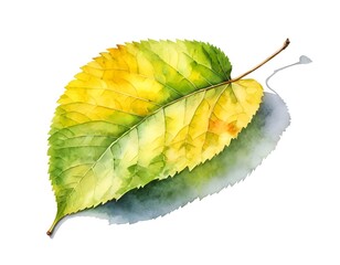Single Autumn Leaf Watercolor Painting