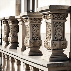 Obraz premium Ornate Stone Balustrade Detail