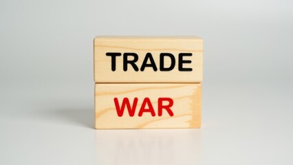 Naklejka premium Trade War Message Written On Blocks