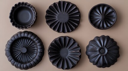 Obraz premium Dark Chocolate Mold Collection, Six Unique Decorative Designs