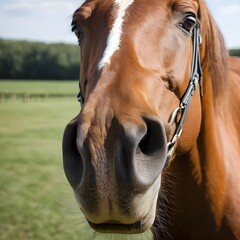 Close-up of a Chestnut Horse's Nose