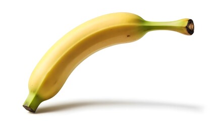 Single Ripe Yellow Banana Isolated on White