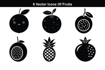 Healthy food icons vector illustration design set of fruits and vegetables silhouette symbols.