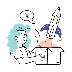 Launch product vector colored minimal illustration. EPS 10 file