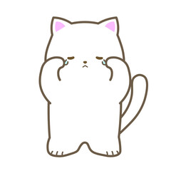 しろねこ／泣く
