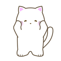 しろねこ／照れ笑い