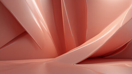 A soft pastel red 3d abstract background with smooth gradient textures and diagonal light streaks