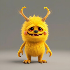 cute furry monster 3D cartoon character cute furry