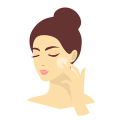 women face, skin care and beauty cosmetics and anti age concept, woman doing facial treatment