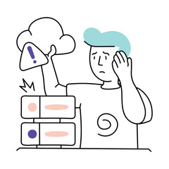 Server error vector colored minimal illustration. EPS 10 file