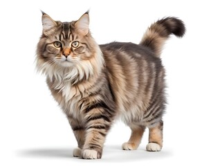 Long-haired Cat Walking, Studio Shot