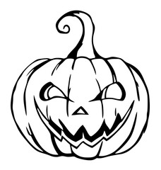 black and white svg vector, Halloween pumpkin icon