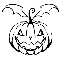 black and white svg vector, Halloween pumpkin icon