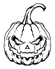 black and white svg vector, Halloween pumpkin icon