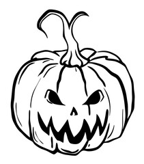 black and white svg vector, Halloween pumpkin icon