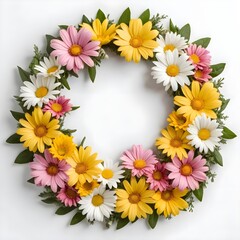 Floral Wreath of Daisies and Gerbera Daisies