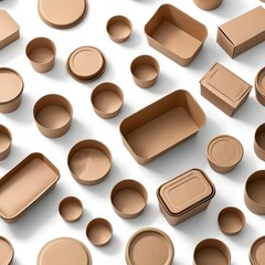 Fototapeta premium Sustainable Paper Food Containers Mockup